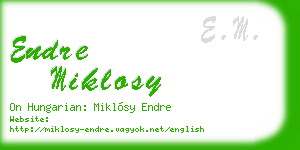 endre miklosy business card